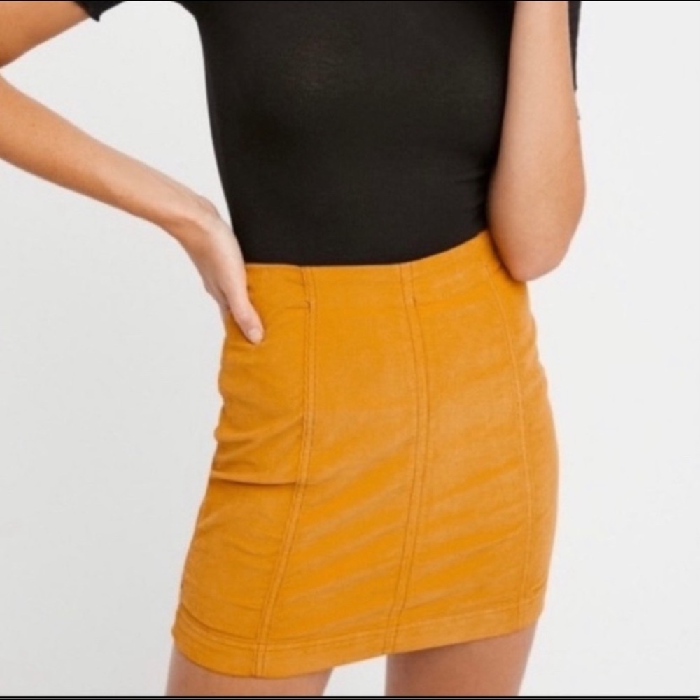 Free People high waist corduroy mini skirt